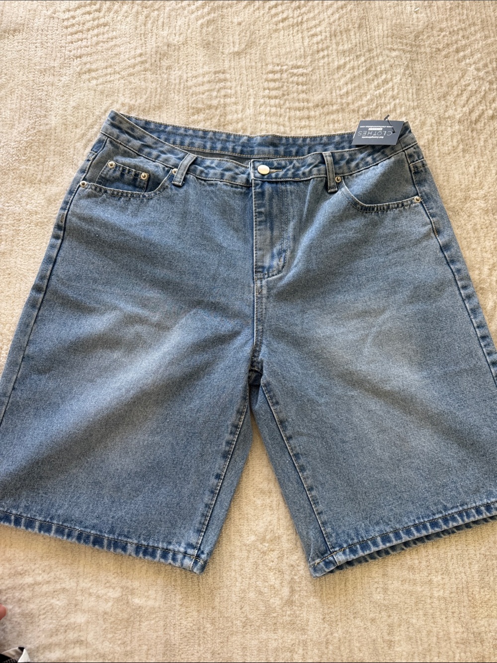 High Rise Light Wash Denim Bermuda Jorts Women's Size XL